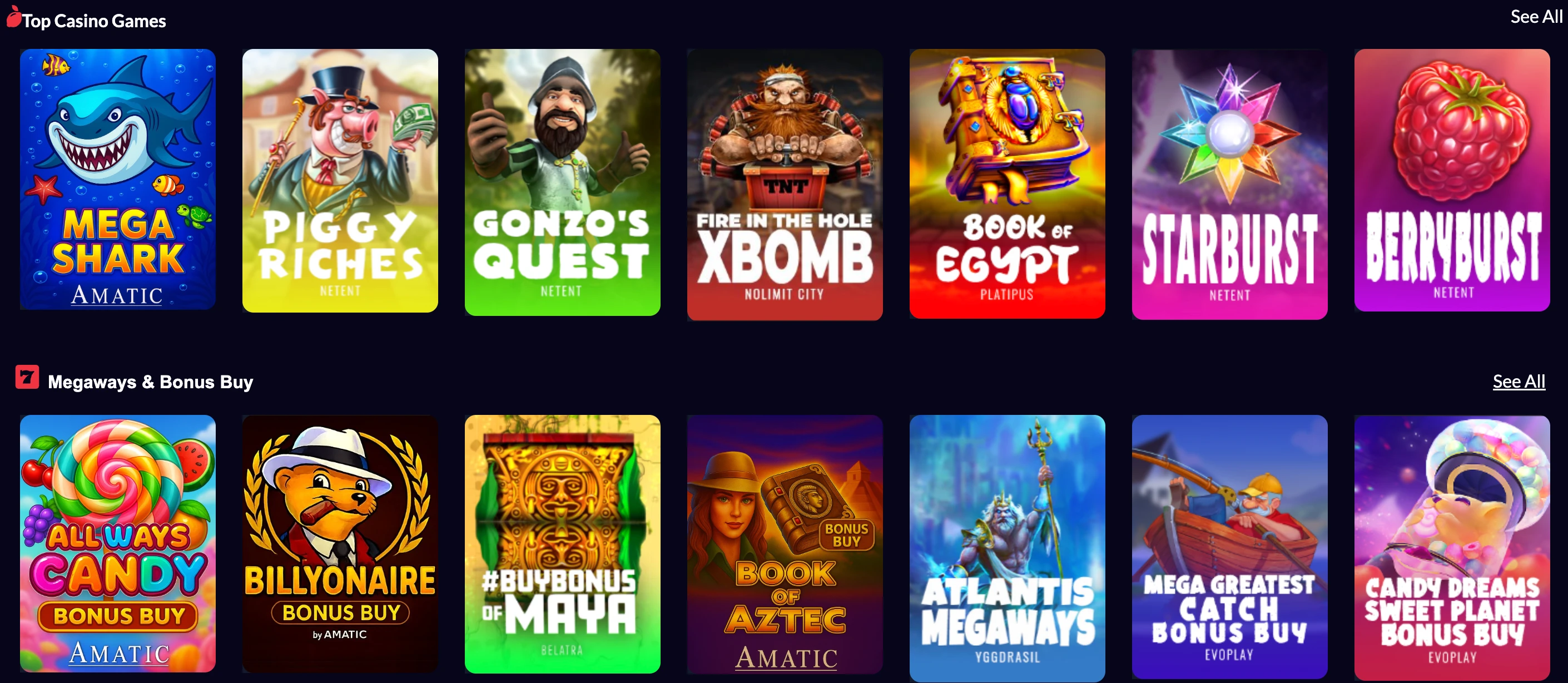 Angliabet game selection